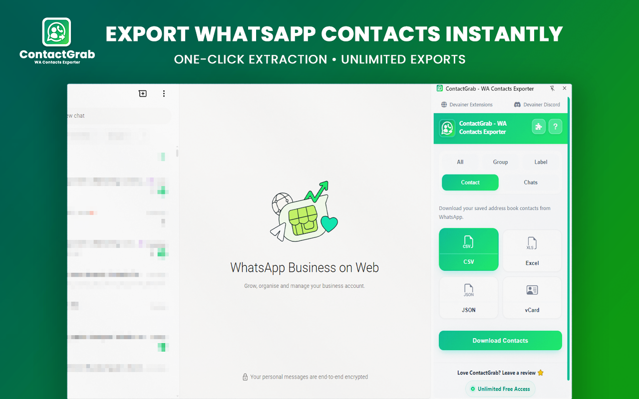 How to Export WhatsApp Contacts & Group Members with ContactGrab