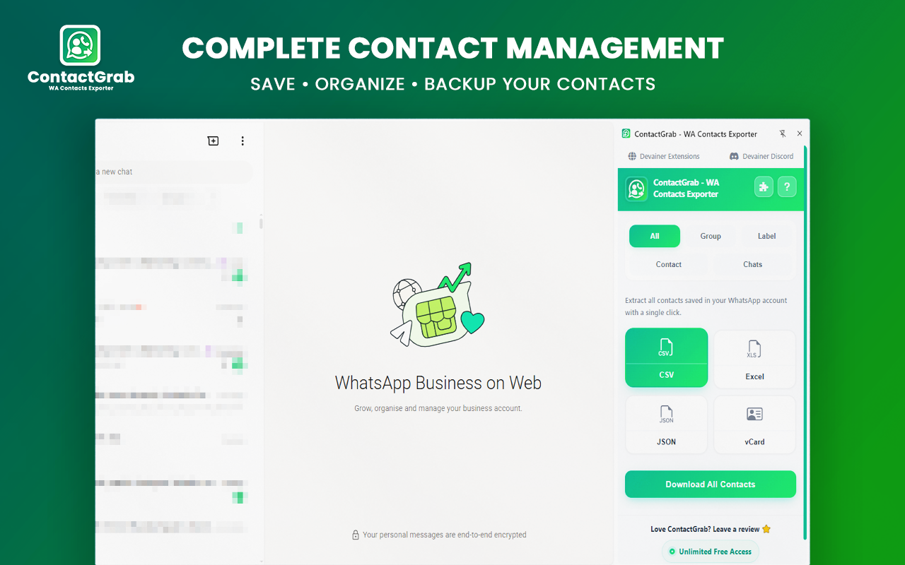 How to Export WhatsApp Contacts & Group Members with ContactGrab