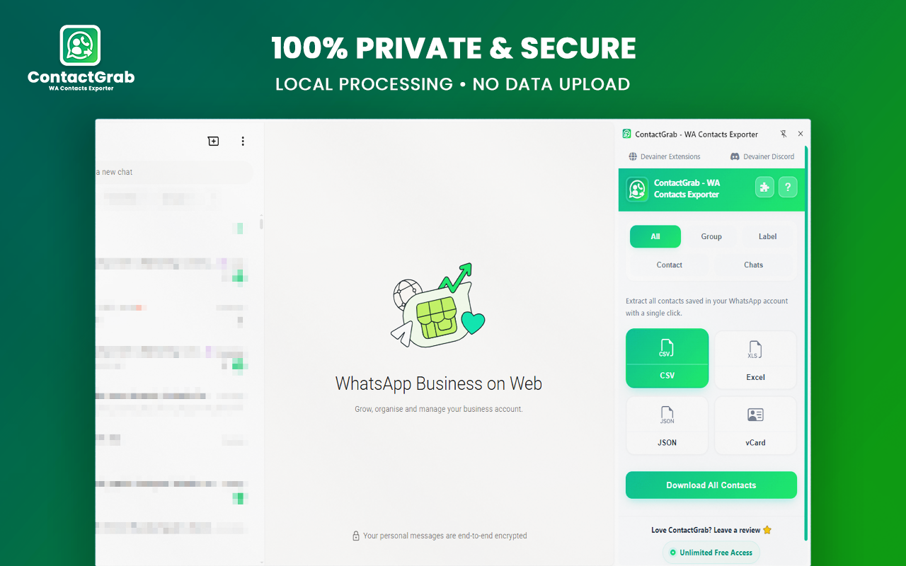How to Export WhatsApp Contacts & Group Members with ContactGrab