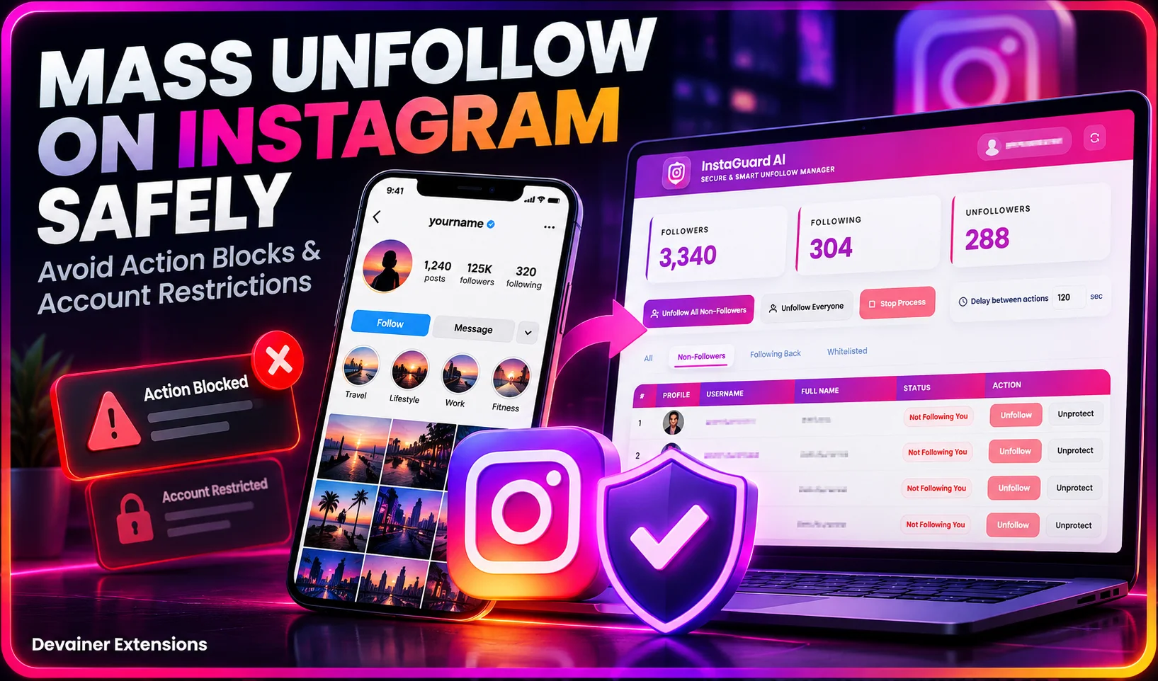 How to Mass Unfollow on Instagram Without Getting Banned or Action Blocked