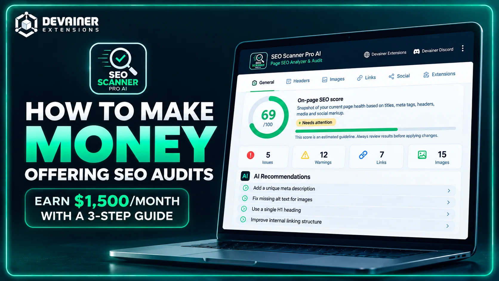 How to make money offering SEO audits with SEO Scanner Pro AI – $1,500 per month freelance guide